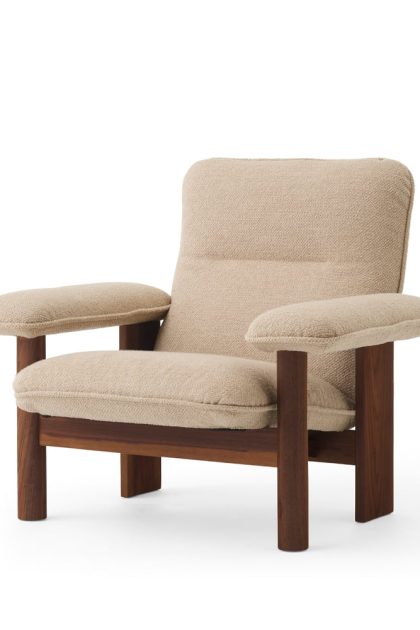 Audo copenhagen brasilia fåtölj walnut-bouclé 02 beige