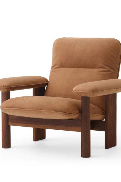 Audo copenhagen brasilia fåtölj walnut-dunes camel leather 21004