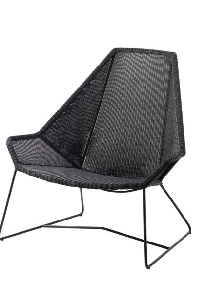 Cane-line breeze loungefåtölj svart - hög rygg