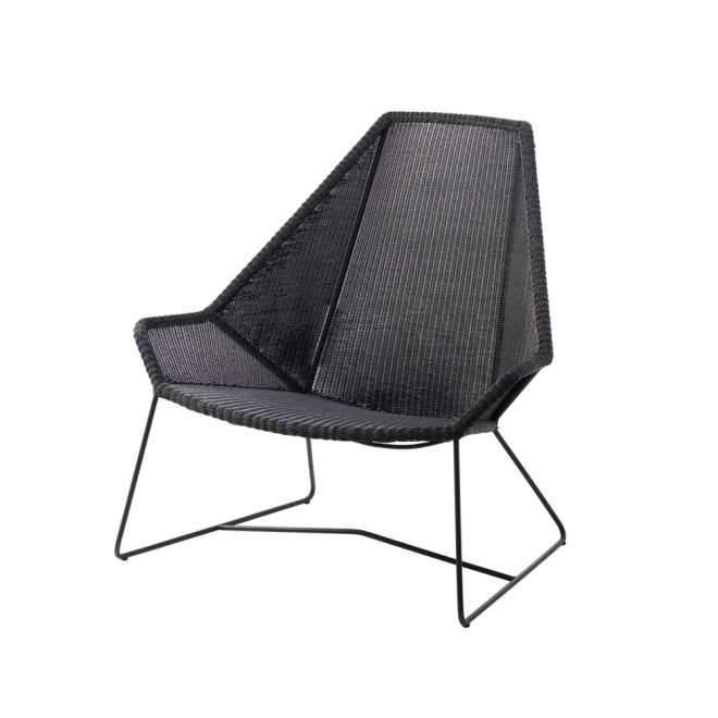 Cane-line breeze loungefåtölj svart - hög rygg
