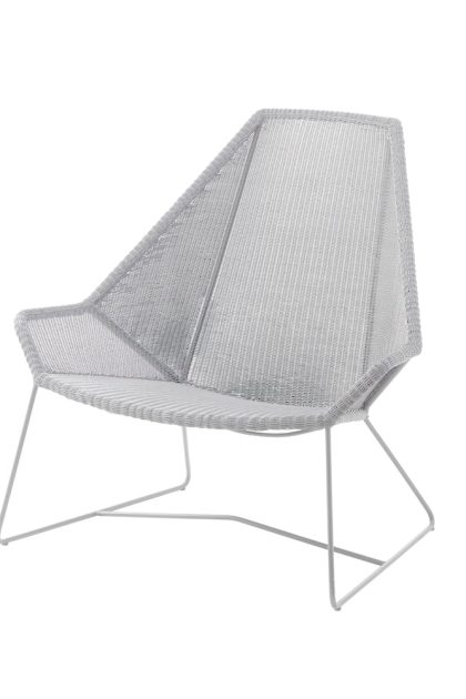 Cane-line breeze loungefåtölj hög rygg weave white grey