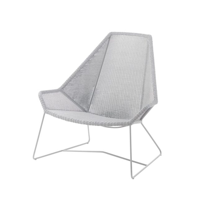 Cane-line breeze loungefåtölj hög rygg weave white grey
