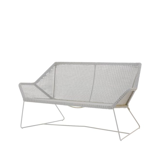 Cane-line breeze soffa 2-sits weave white grey