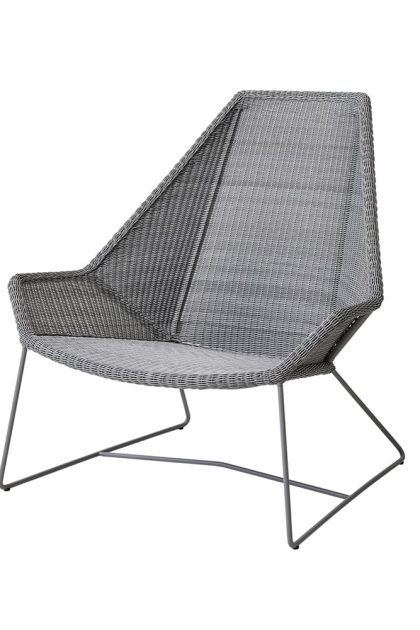 Cane-line breeze loungefåtölj hög rygg weave light grey