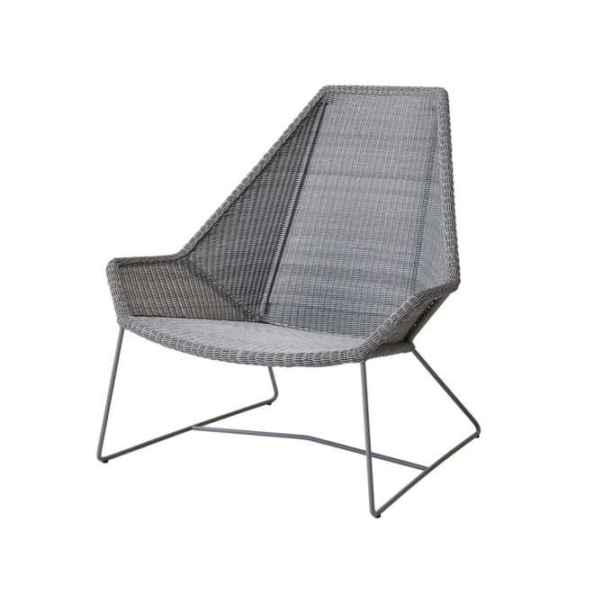 Cane-line breeze loungefåtölj hög rygg weave light grey