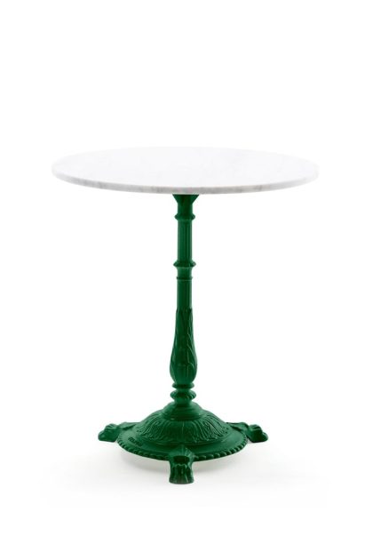 Byarums bruk classic cafébord marmor vit, grönt stativ