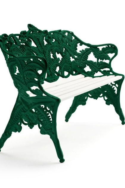 Byarums bruk classic soffa vit lack furu, grönt stativ
