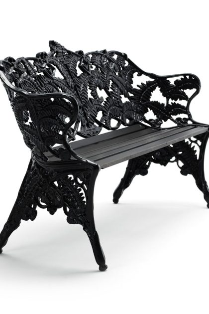 Byarums bruk classic soffa mahogny svart lasyr, svart stativ