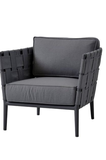 Cane-line conic loungefåtölj grey, inkl. dynor
