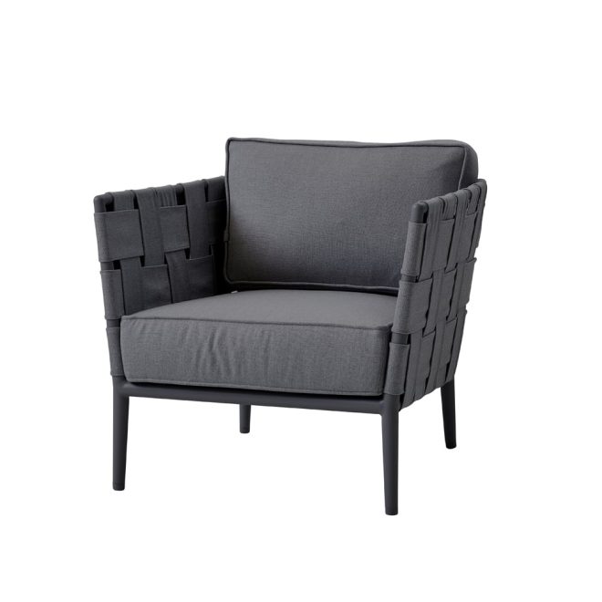 Cane-line conic loungefåtölj grey, inkl. dynor