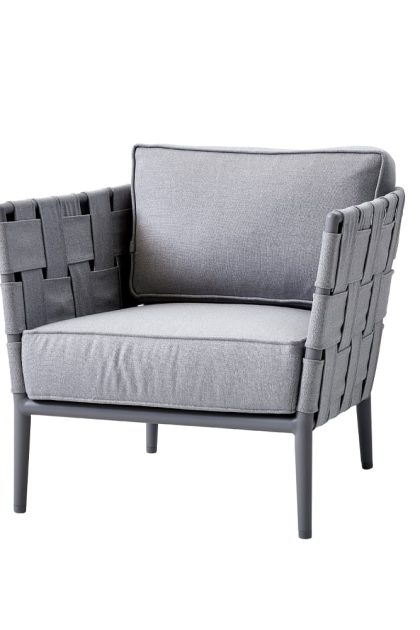 Cane-line conic loungefåtölj light grey, inkl. dynor