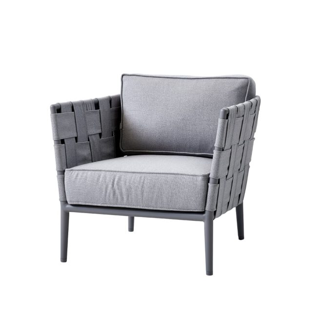 Cane-line conic loungefåtölj light grey, inkl. dynor