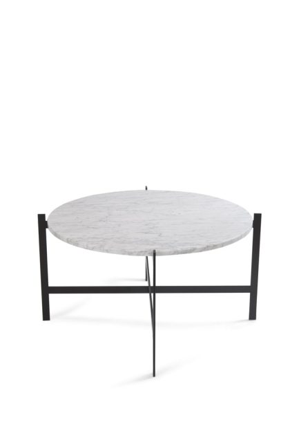 Ox denmarq deck soffbord marmor vit, svart stativ