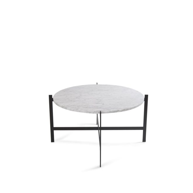 Ox denmarq deck soffbord marmor vit, svart stativ