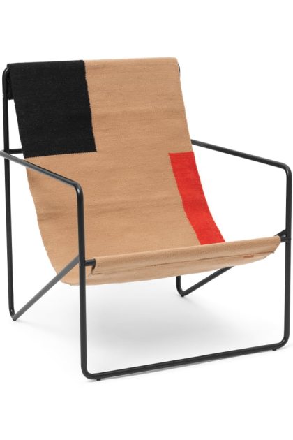 Ferm living desert lounge chair block, svart stativ