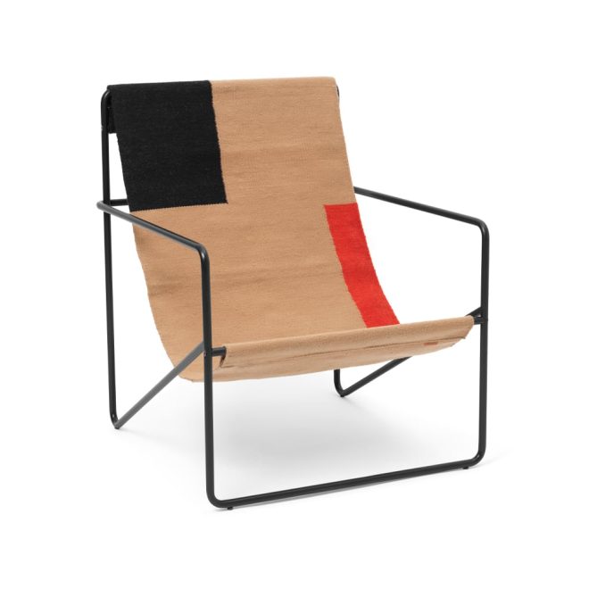 Ferm living desert lounge chair block, svart stativ