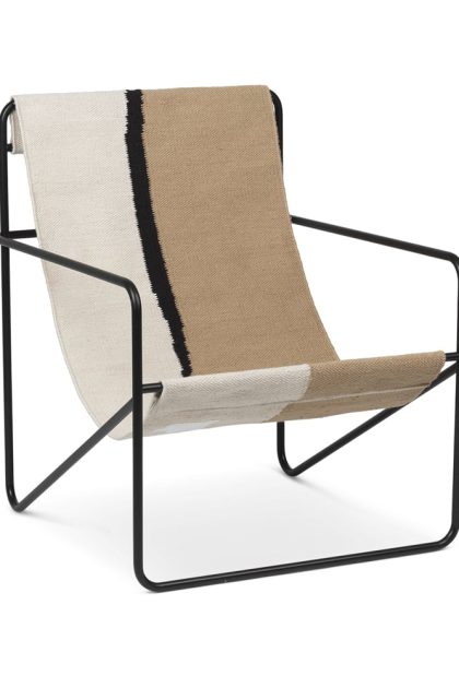 Ferm living desert lounge chair soil, svart stativ
