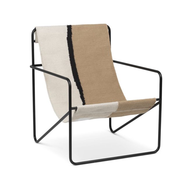 Ferm living desert lounge chair soil, svart stativ