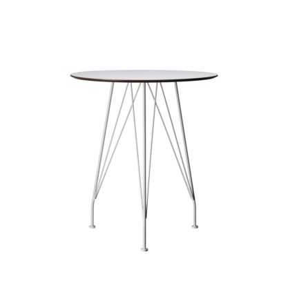 Swedese desirée cafébord vit laminat, ø110cm, vitlackat underrede