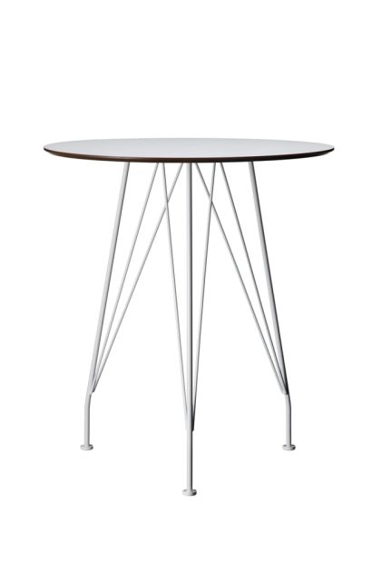 Swedese desirée cafébord vit laminat, ø110cm, vitlackat underrede