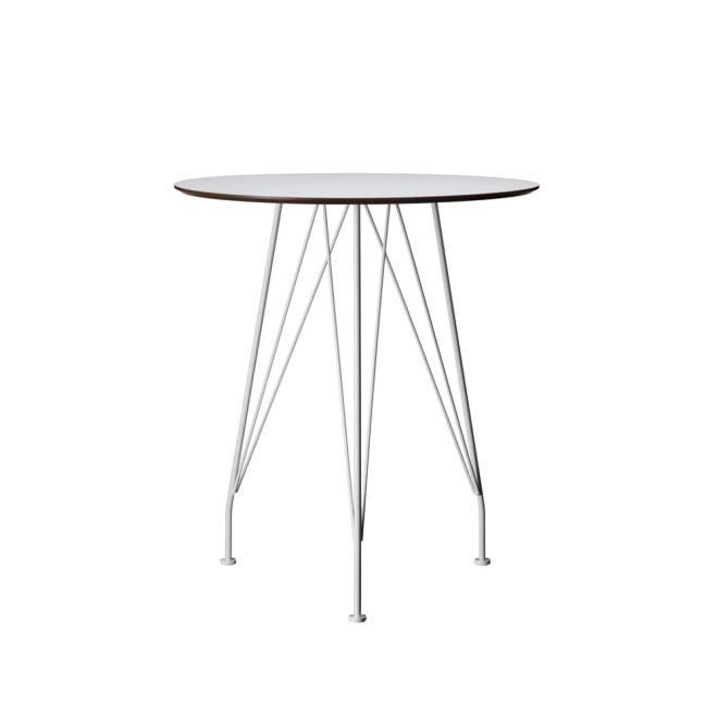 Swedese desirée cafébord vit laminat, ø110cm, vitlackat underrede
