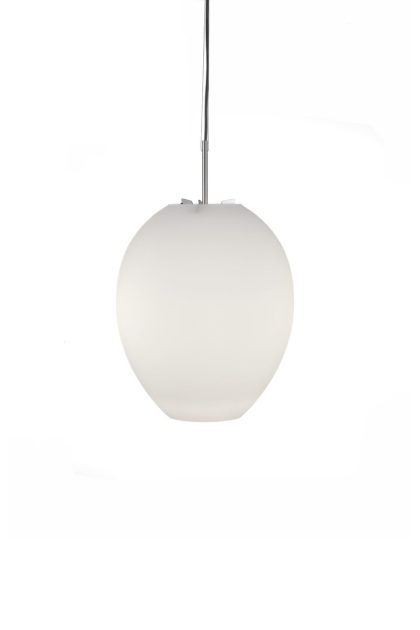 Bsweden egg pendel vit/rostfritt stål, opalglas
