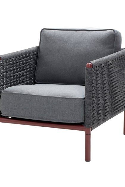 Cane-line encore loungefåtölj cane-line airtouch bordeaux/dark grey, inkl. dynor