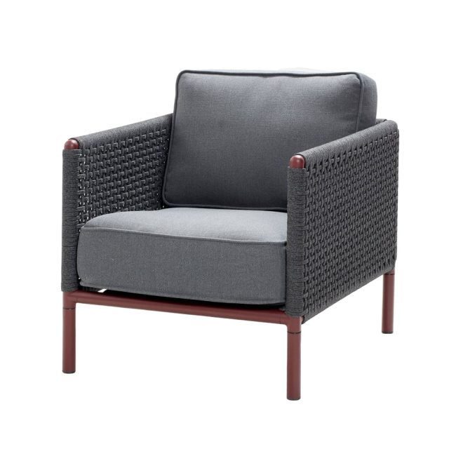 Cane-line encore loungefåtölj cane-line airtouch bordeaux/dark grey, inkl. dynor