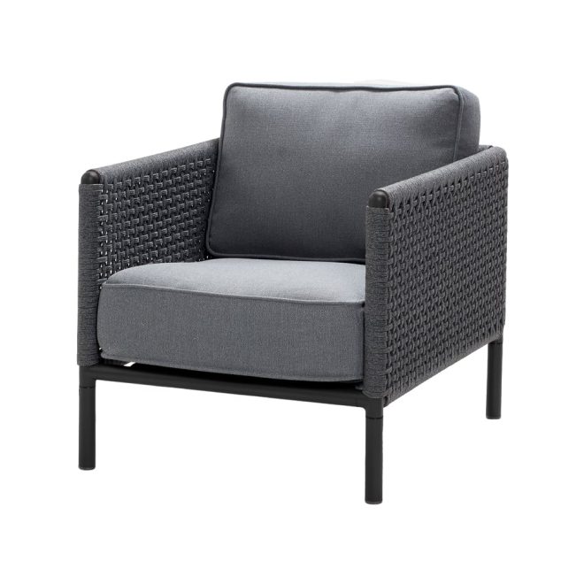 Cane-line encore loungefåtölj cane-line airtouch lava grey/dark grey, inkl. dynor