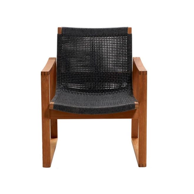 Cane-line endless loungefåtölj dark grey, teakstativ