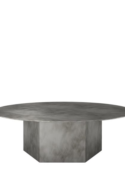 Gubi epic steel soffbord misty grey, Ø110cm