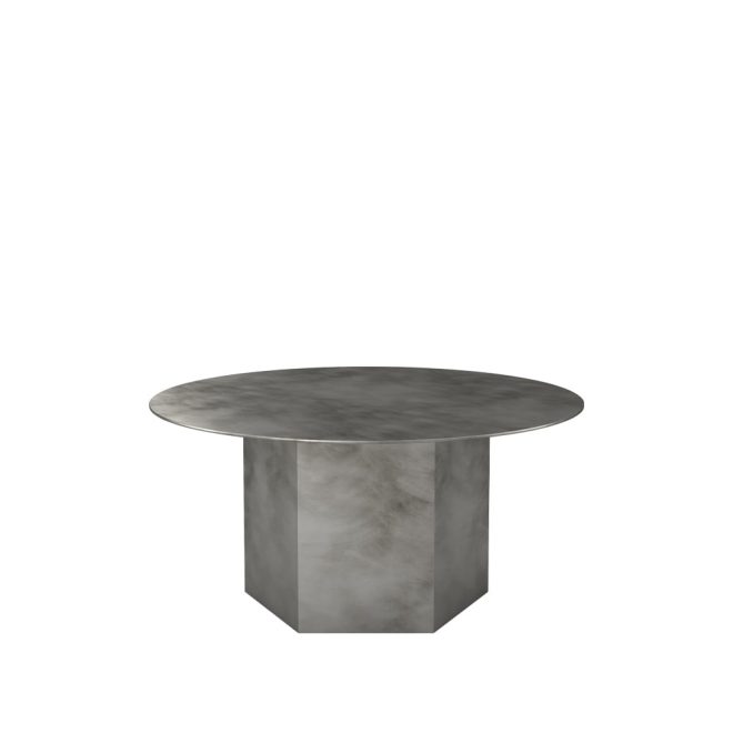 Gubi epic steel soffbord misty grey, Ø80cm