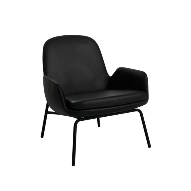 Normann copenhagen era low loungestol läder tango svart