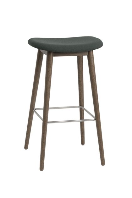 Muuto fiber bar stool barpall 75 cm dark green-stained d.brown