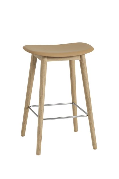 Muuto fiber counter stool barpall 65 cm ochre-oak