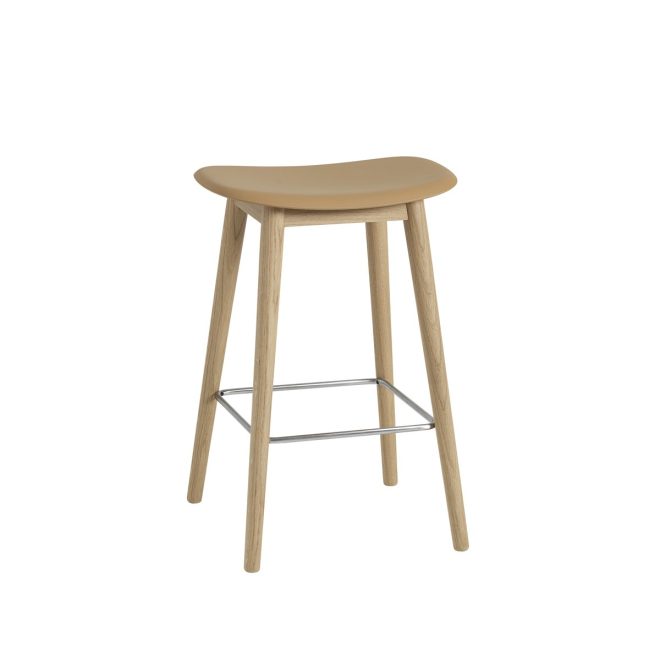 Muuto fiber counter stool barpall 65 cm ochre-oak