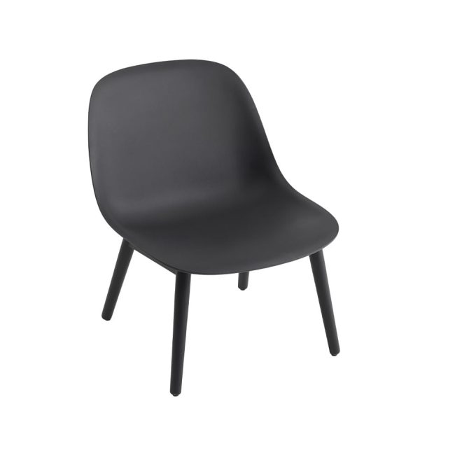 Muuto fiber loungestol wood base black, svarta ben