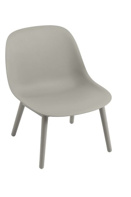 Muuto fiber loungestol wood base grey, gråa ben