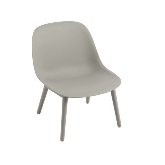 Muuto fiber loungestol wood base grey, gråa ben