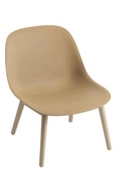 Muuto fiber loungestol wood base ochre, ekben