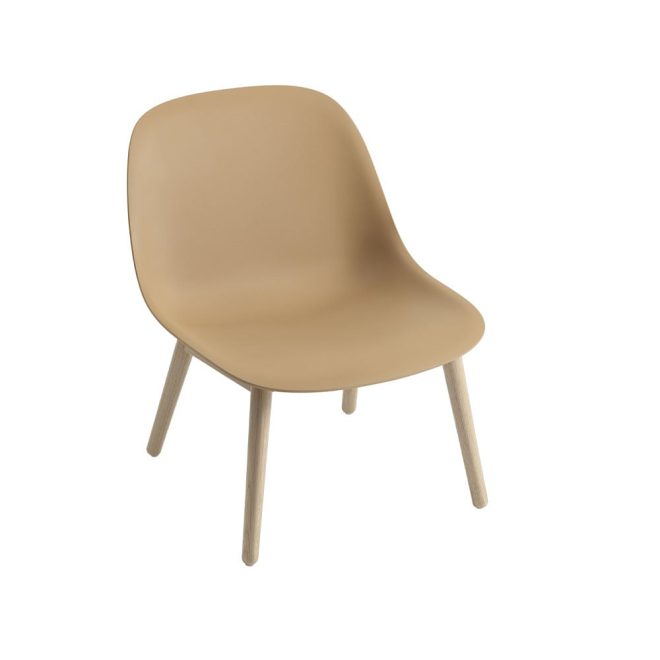 Muuto fiber loungestol wood base ochre, ekben