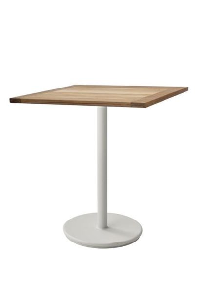 Cane-line go cafébord teak 72x72 cm vitt stativ