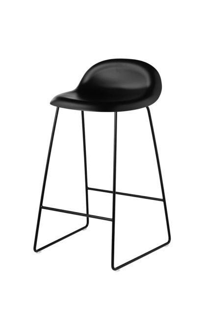 Gubi gubi 3d barstol låg black, svarta stålmedar