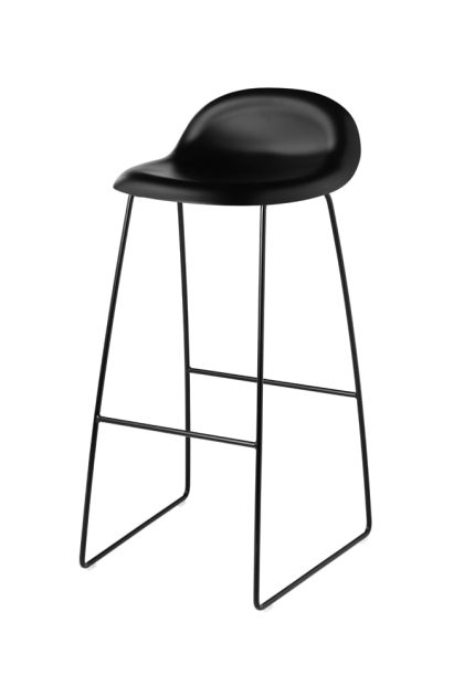 Gubi gubi 3d barstol hög black, svarta stålmedar