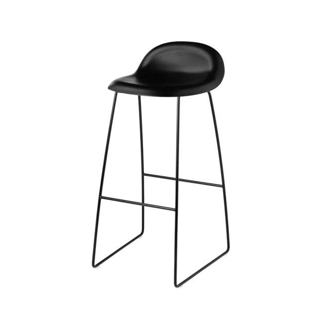 Gubi gubi 3d barstol hög black, svarta stålmedar