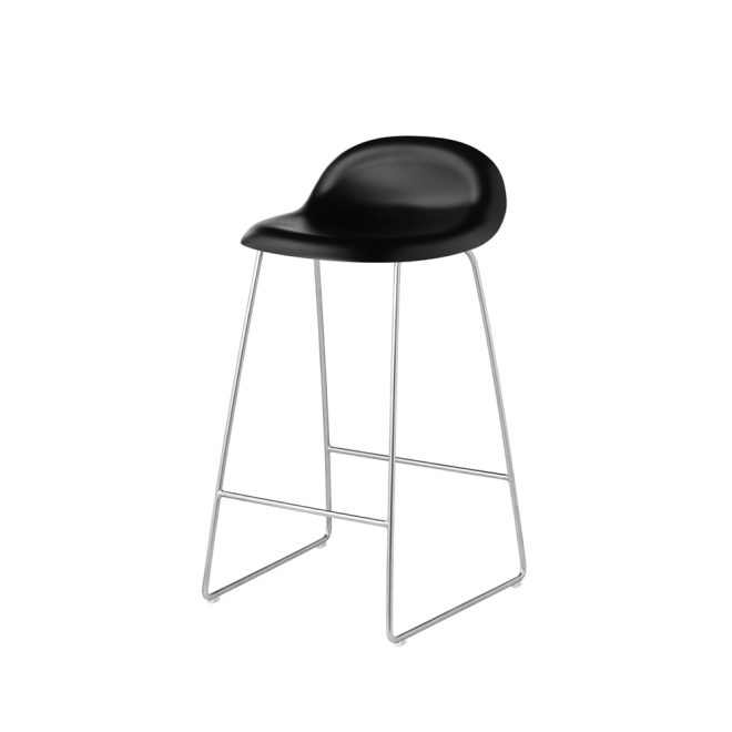 Gubi gubi 3d barstol låg black, kromade stålmedar