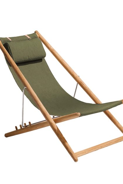 Skargaarden h55 vilstol teak sunbrella heritage leaf green