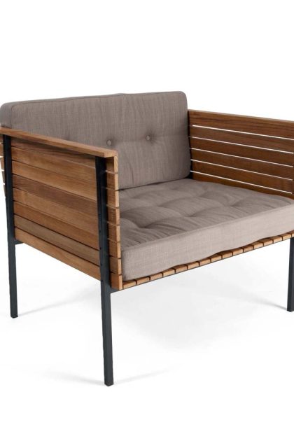 Skargaarden häringe loungefåtölj sunbrella natté nature grey-teak-svart