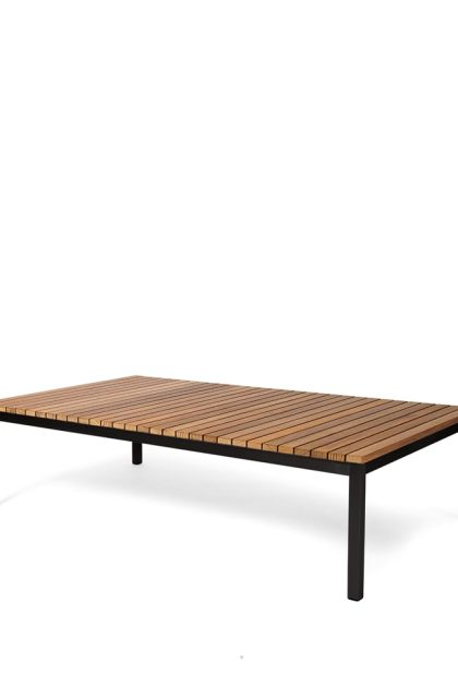Skargaarden häringe soffbord teak, large, svart stålstativ