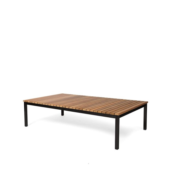 Skargaarden häringe soffbord teak, large, svart stålstativ